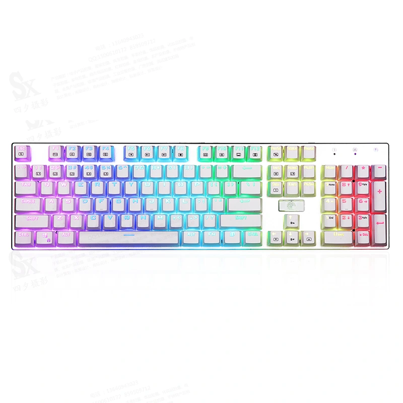 Mechanische RGB-Gaming-Tastatur mit 104 Tasten, USB-Kabel