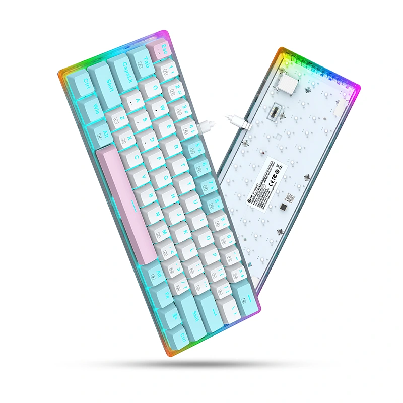 Kabelgebundene mechanische Mini-Gaming-Tastatur mit 61 Tasten