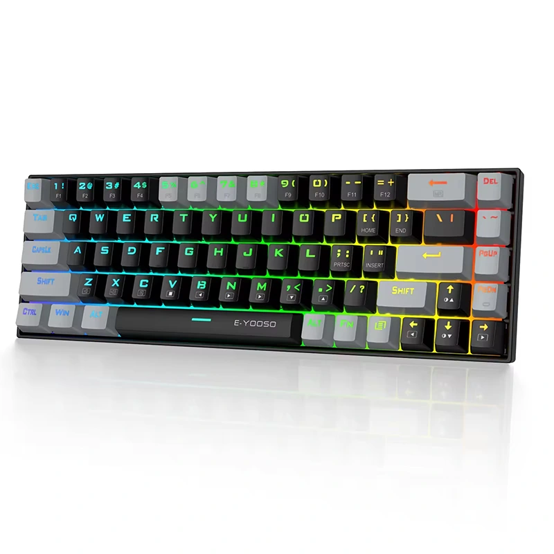 Kabelgebundene mechanische RGB-Gaming-Tastatur mit 68 Tasten