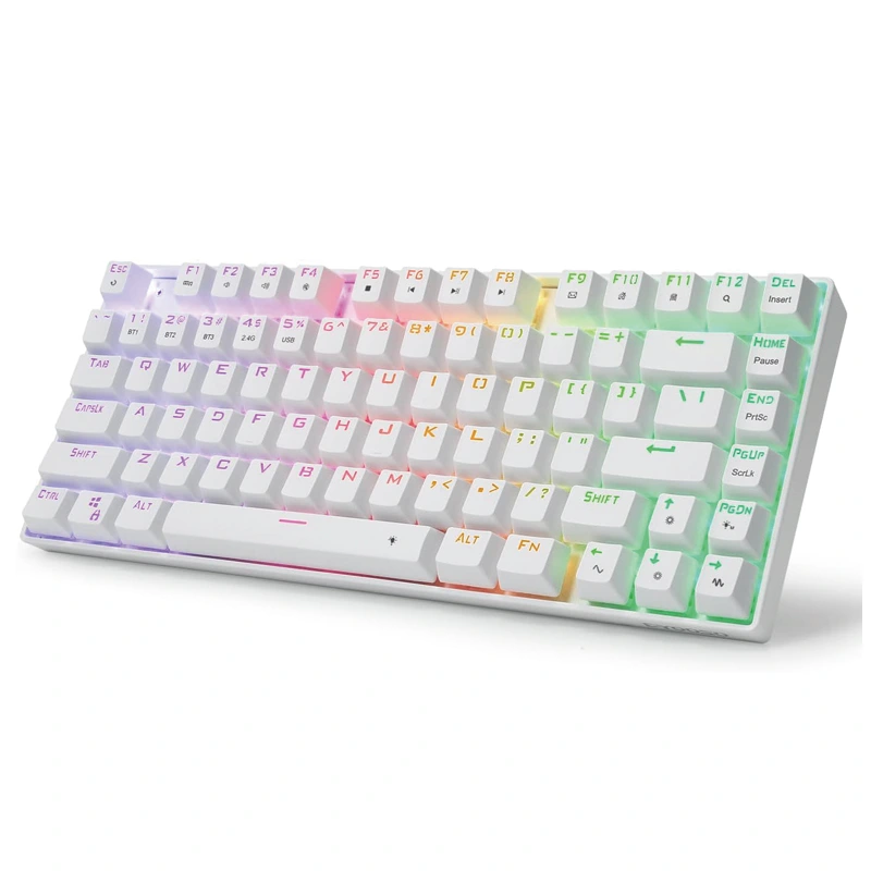 81 Tasten kabellose mechanische Bluetooth-2,4-GHz-RGB-Tastatur