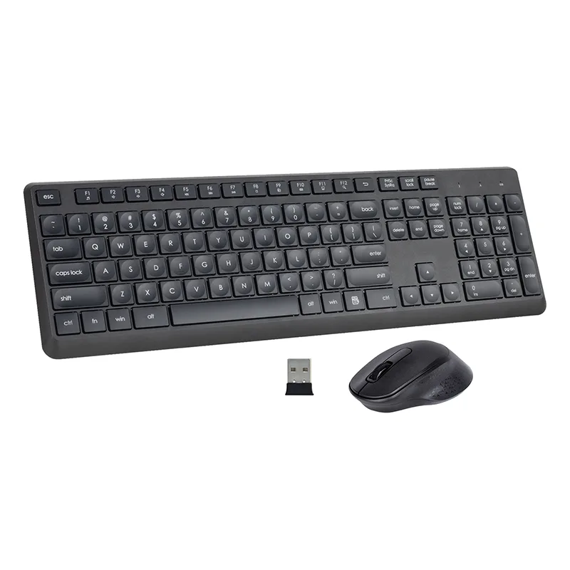 Schwarz 2,4 GHz drahtlose Tastatur und Mauskombination