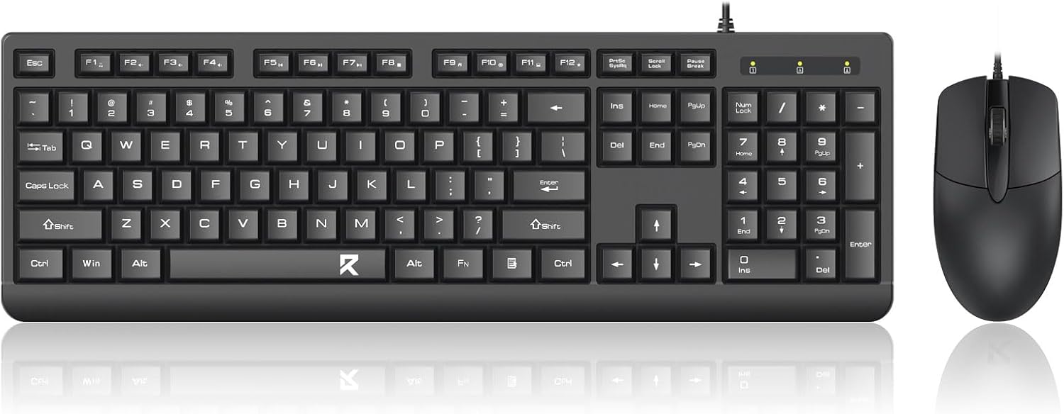 Schwarze BC7543 kabelgebundene Tastatur- und Mauskombination