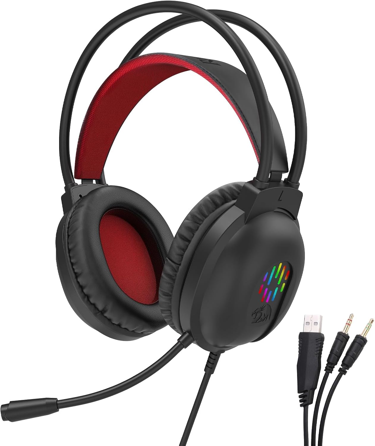Schwarzes kabelgebundenes H262-Gaming-Headset mit Mikrofon