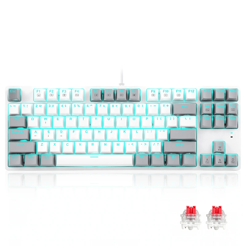 LED 87 Tasten, kabelgebundene mechanische Gaming-Tastatur
