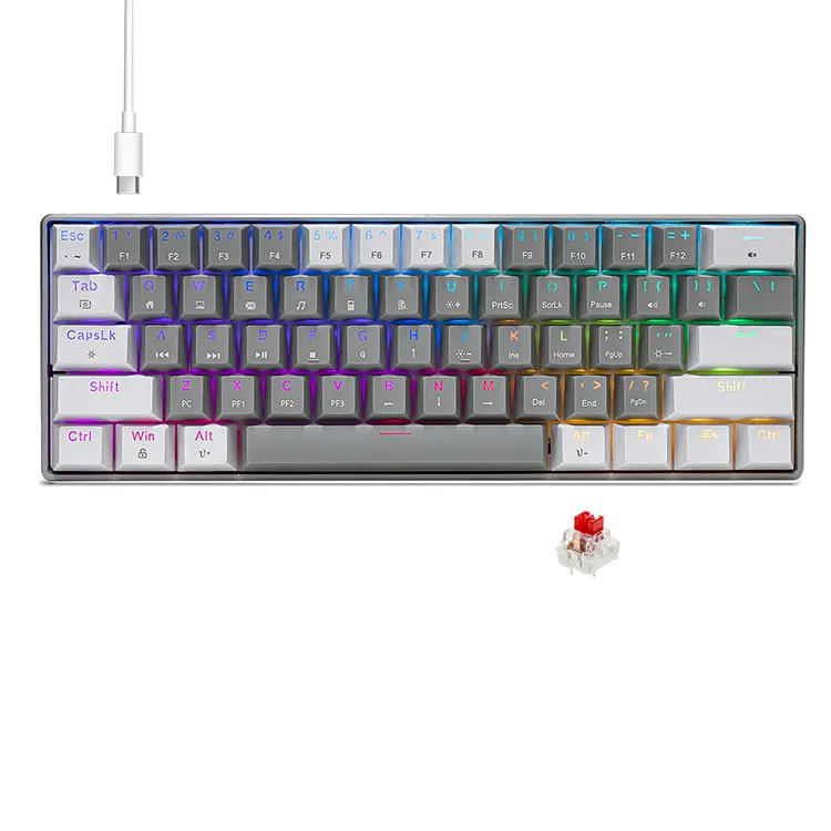 Tragbare, 60 % mechanische, kabelgebundene Gaming-Tastatur