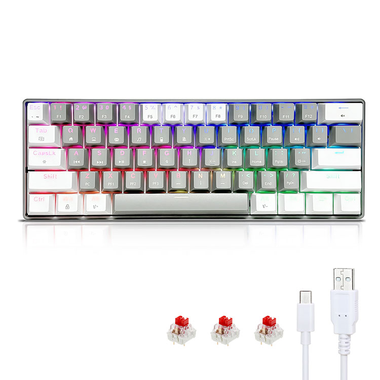 Tragbare mechanische Gaming-Tastatur mit 60 % RGB