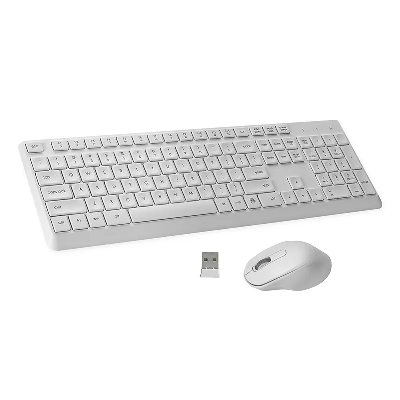 Weiß 2,4 GHz drahtlose Tastatur und Mauskombination